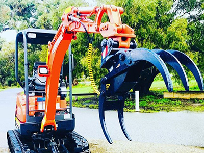 360 degree rotating hydraulic excavator grapple